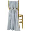 CVL 1 Set, 5pcs Pack of 19 X72 Chiffon Chair Sashes/Ties - Dusty Blue for Weddings, Baby Or Bridal Showers, Birthday Festivities & Themed Party view 2
