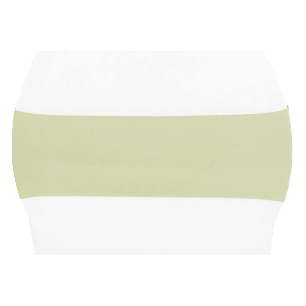 CVL 10 Pcs, Spandex Chair Band 5" X 12" - Sage Green for Baby Showers, Wedding Receptions, Anniversaries, Quinceaneras, Bridal Showers
