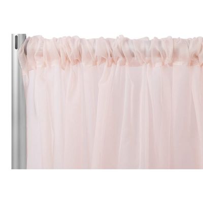 1 Pc, Sheer Voile Flame Retardant (Fr) 10Ft H X 118" W Drape/Backdrop Curtain Panel - Blush/Rose Gold(Machine Washable Cold & Low Heat) for Upcoming Wedding, Birthday, Shower, Tradeshow