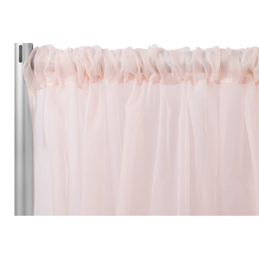 1 Pc, Sheer Voile Flame Retardant (Fr) 10Ft H X 118" W Drape/Backdrop Curtain Panel - Blush/Rose Gold(Machine Washable Cold & Low Heat) for Upcoming Wedding, Birthday, Shower, Tradeshow