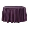 1 Pc, Satin 120" Round Tablecloth - Eggplant/Plum(Machine Washable & Cool Dry) For Wedding Or Event Decor view 1