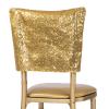 1 Pc, Glitz Sequin Chiavari Chair Cap 16" W X 14" L - Gold for Baby Showers, Wedding Receptions, Anniversaries, Quinceaneras, Bridal Showers view 1