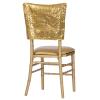 1 Pc, Glitz Sequin Chiavari Chair Cap 16" W X 14" L - Gold for Baby Showers, Wedding Receptions, Anniversaries, Quinceaneras, Bridal Showers view 2