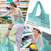 BeeGreen Reusable Grocery Bags Lightweight Durable Shopping Bags Washable Foldable 12 Pack Xlarge Classic Geometric Design Gift Tote Grocery Bags with Elastic Band and Separated Zipper Storage Pouch view 2