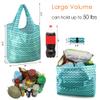 BeeGreen Reusable Grocery Bags Lightweight Durable Shopping Bags Washable Foldable 12 Pack Xlarge Classic Geometric Design Gift Tote Grocery Bags with Elastic Band and Separated Zipper Storage Pouch view 3