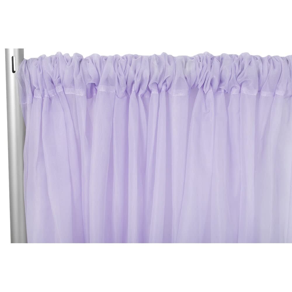 1 Pc, Sheer Voile Flame Retardant (Fr) 10Ft H X 118" W Drape/Backdrop Curtain Panel - Lavender(Machine Washable Cold & Low Heat) for Upcoming Wedding, Birthday, Shower, Tradeshow