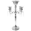CVL 1 Pc, 27" Candelabra Centerpiece W/Hanging Crystals - Silver for Wedding, Birthday Celebrations, Anniversaries view 1