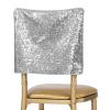 1 Pc, Glitz Sequin Chiavari Chair Cap 16" W X 14" L - Silver for Baby Showers, Wedding Receptions, Anniversaries, Quinceaneras, Bridal Showers view 1