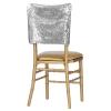 1 Pc, Glitz Sequin Chiavari Chair Cap 16" W X 14" L - Silver for Baby Showers, Wedding Receptions, Anniversaries, Quinceaneras, Bridal Showers view 2