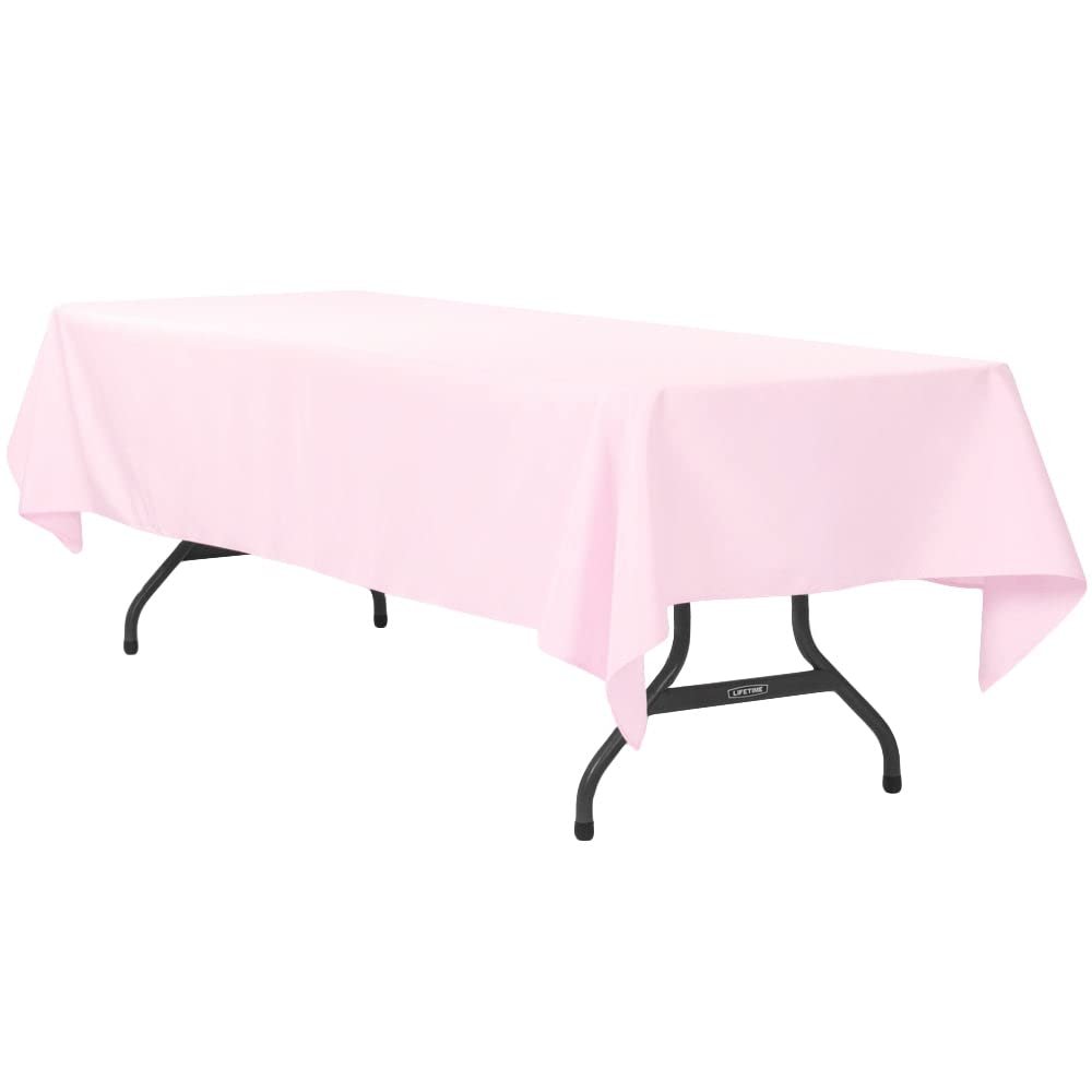 CVL 1 Pc, 60"X120" Rectangular Polyester Tablecloth - Pastel Pink for Weddings, Trade Shows, Showrooms, Events