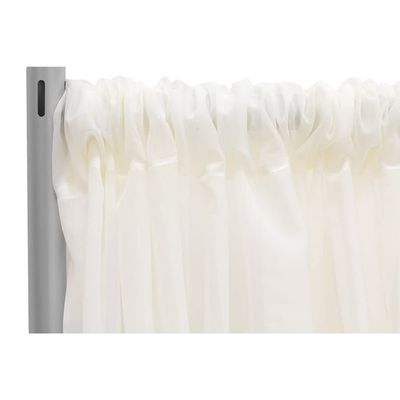 1 Pc, Sheer Voile Flame Retardant (Fr) 10Ft H X 118" W Drape/Backdrop Curtain Panel - Ivory(Machine Washable Cold & Low Heat) for Upcoming Wedding, Birthday, Shower, Tradeshow