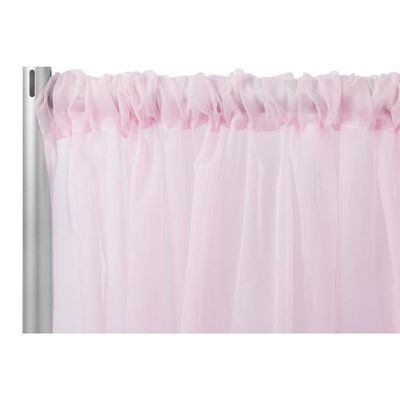 1 Pc, Sheer Voile Flame Retardant (Fr) 8Ft H X 118" W Drape/Backdrop Curtain Panel - Pink(Machine Washable Cold & Low Heat) for Upcoming Wedding, Birthday, Shower, Tradeshow