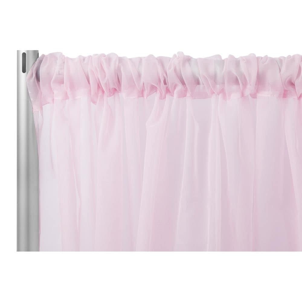 1 Pc, Sheer Voile Flame Retardant (Fr) 8Ft H X 118" W Drape/Backdrop Curtain Panel - Pink(Machine Washable Cold & Low Heat) for Upcoming Wedding, Birthday, Shower, Tradeshow
