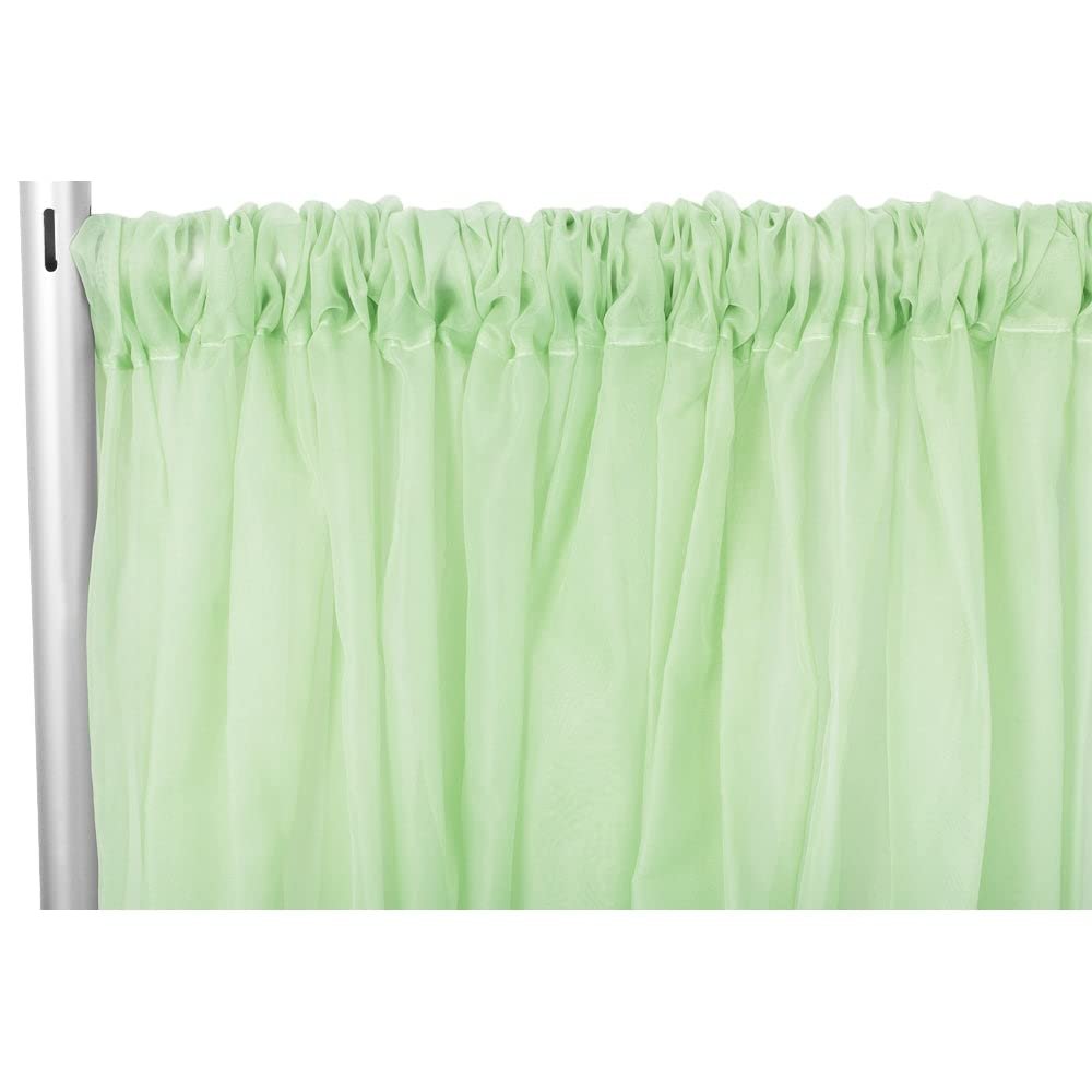 1 Pc, Sheer Voile Flame Retardant (Fr) 10Ft H X 118" W Drape/Backdrop Curtain Panel - Mint Green(Machine Washable Cold & Low Heat) for Upcoming Wedding, Birthday, Shower, Tradeshow