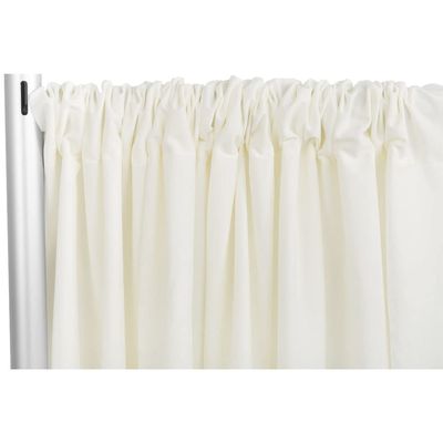 1 Pc, Poly Premier Fire Retardant (Fr) 12Ft H X 60" W Drape/Backdrop - Ivory(Machine Washable Cold & Low Heat) for Upcoming Wedding, Birthday, Shower, Tradeshow