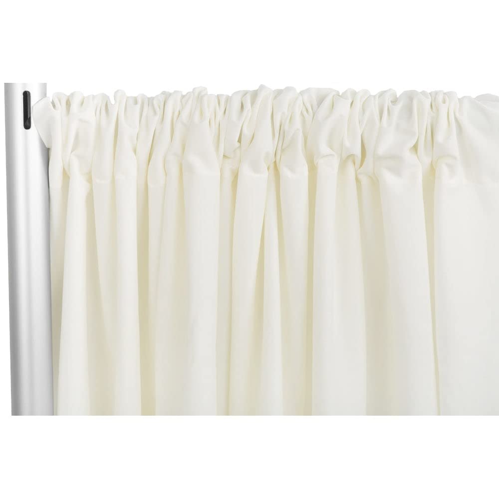 1 Pc, Poly Premier Fire Retardant (Fr) 12Ft H X 60" W Drape/Backdrop - Ivory(Machine Washable Cold & Low Heat) for Upcoming Wedding, Birthday, Shower, Tradeshow