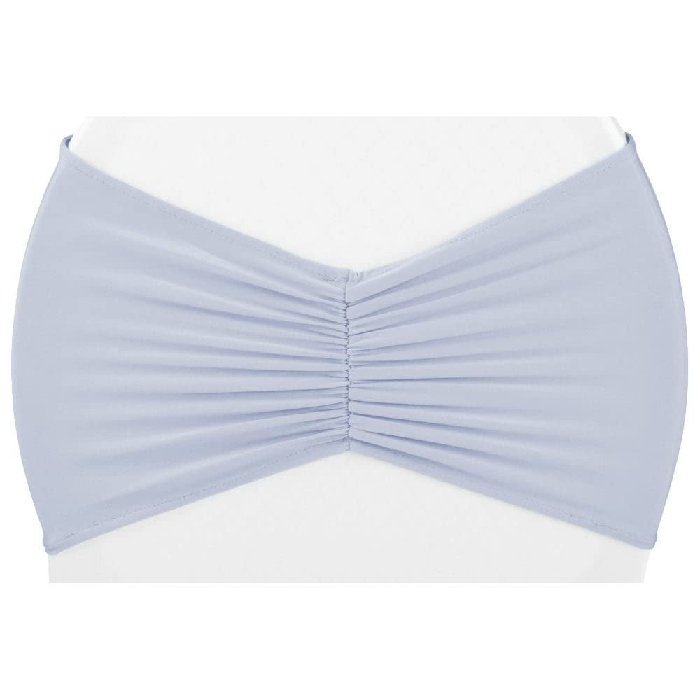 CVL 10 Pcs, 8" X 13" (Unstretched) Ruffled Spandex Chair Band - Dusty Blue for Wedding Or Special Event Decor