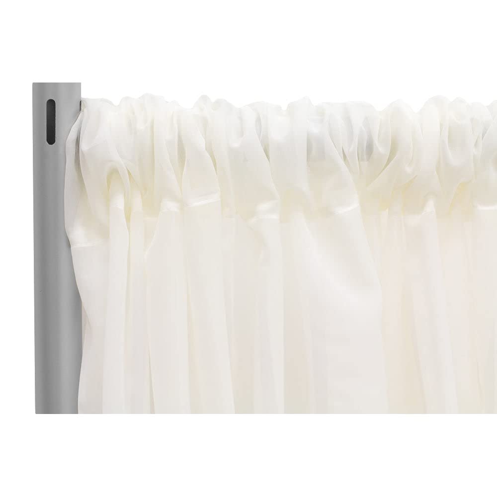 1 Pc, Sheer Voile Flame Retardant (Fr) 8Ft H X 118" W Drape/Backdrop Curtain Panel - Ivory(Machine Washable Cold & Low Heat) for Upcoming Wedding, Birthday, Shower, Tradeshow