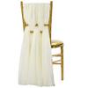 CVL 1 Set, 5pcs Pack of 19 X72 Chiffon Chair Sashes/Ties - Ivory for Weddings, Baby Or Bridal Showers, Birthday Festivities & Themed Party view 2