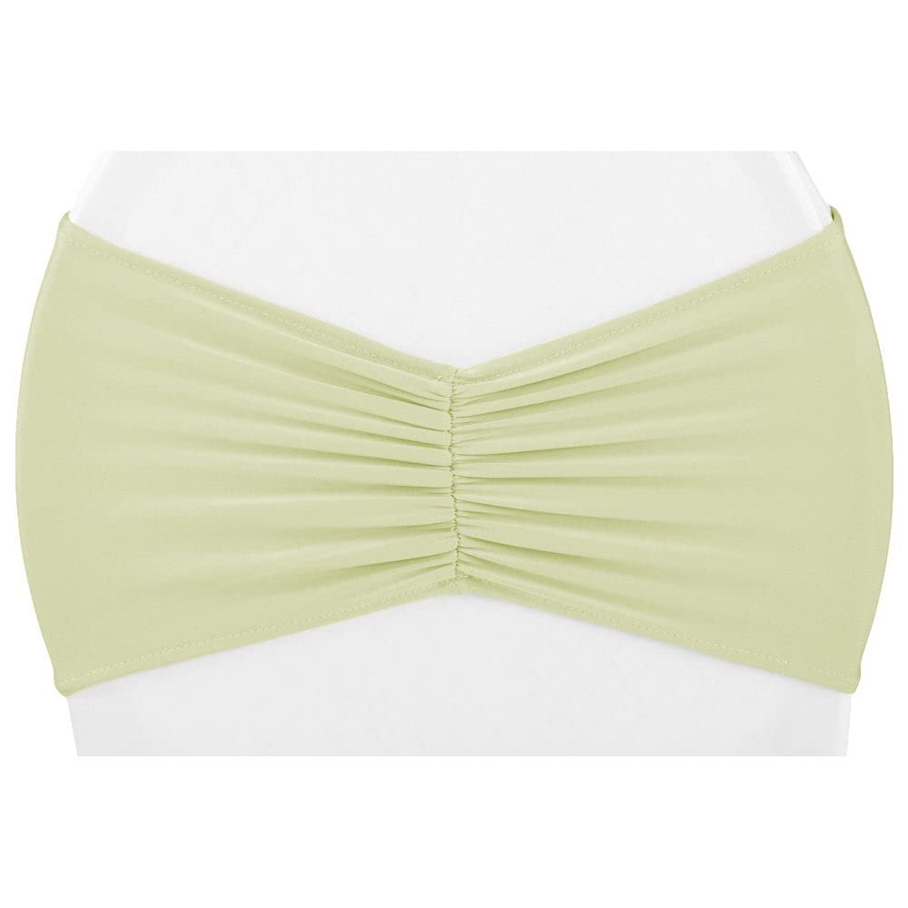 CVL 10 Pcs, 8" X 13" (Unstretched) Ruffled Spandex Chair Band - Sage Green for Wedding Or Special Event Decor