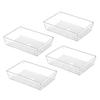 Backerysupply Clear Plastic Drawer Organizer Tray for Vanity Cabinet (9"6"2" Set of 4) For Office Bathroom Makeup Drawers view 1