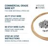 House2Home Upholstery Stay Wire for Sofa Furniture Springs, 40ft with 80 Clips, 16 Gauge Paper Wrapped Wire, Includes Instructions view 2