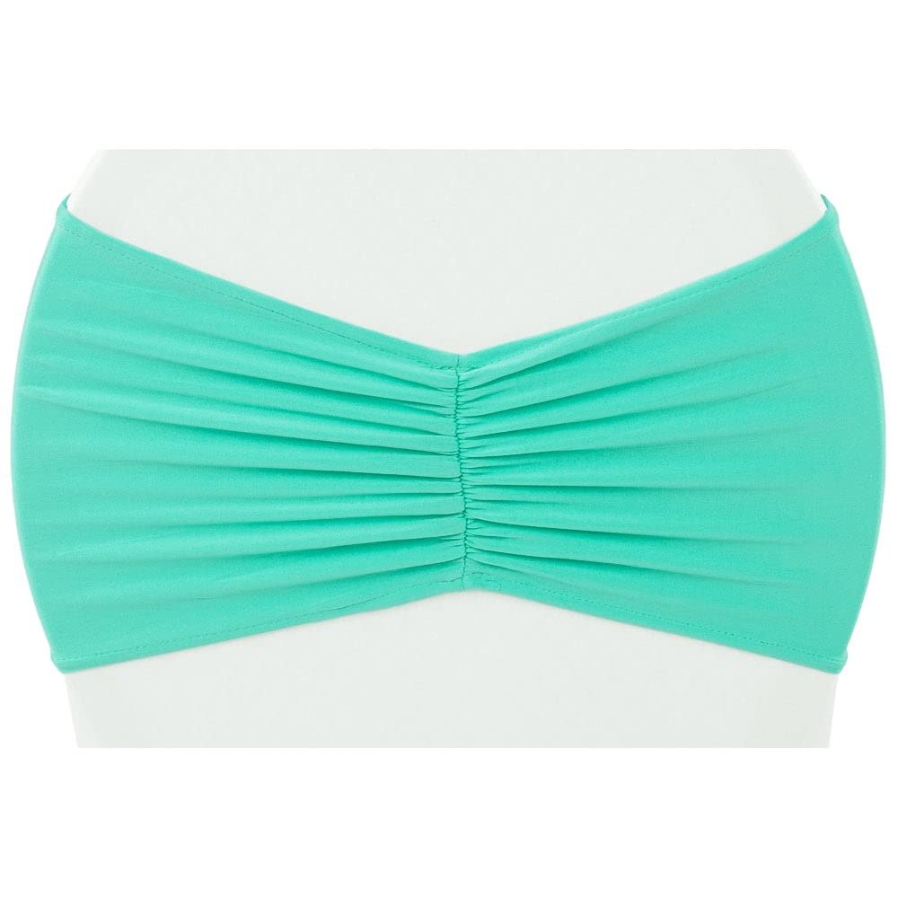 CVL 10 Pcs, 8" X 13" (Unstretched) Ruffled Spandex Chair Band - Turquoise for Wedding Or Special Event Decor
