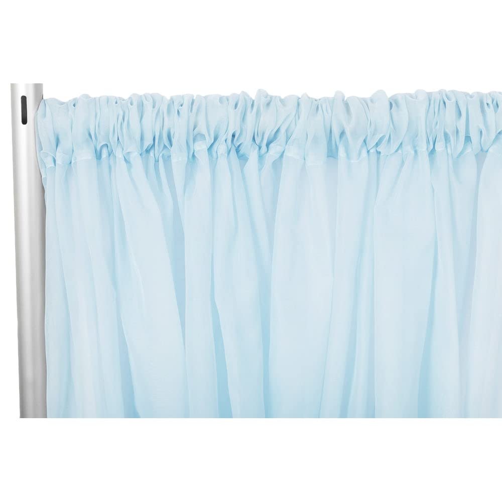 1 Pc, Sheer Voile Flame Retardant (Fr) 10Ft H X 118" W Drape/Backdrop Curtain Panel - Baby Blue(Machine Washable Cold & Low Heat) for Upcoming Wedding, Birthday, Shower, Tradeshow