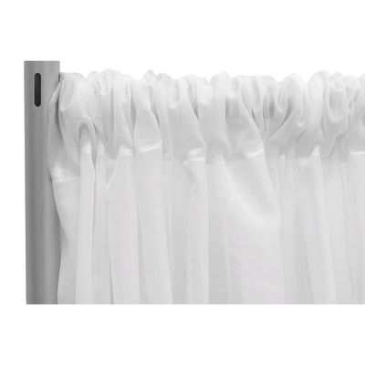1 Pc, Sheer Voile Flame Retardant (Fr) 12Ft H X 118" W Drape/Backdrop Curtain Panel - White(Machine Washable Cold & Low Heat) for Upcoming Wedding, Birthday, Shower, Tradeshow
