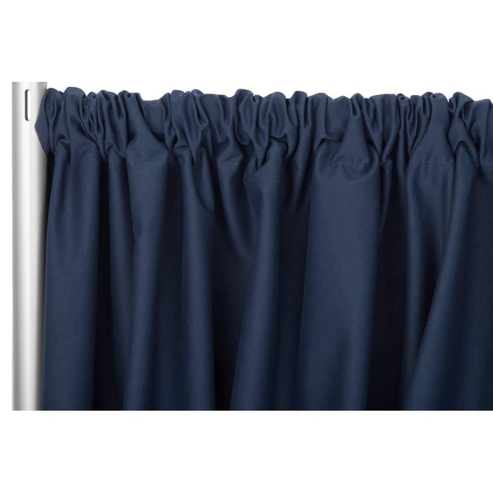 1 Pc, Poly Premier Fire Retardant (Fr) 10Ft H X 60" W Drape/Backdrop - Navy Blue(Machine Washable Cold & Low Heat) for Upcoming Wedding, Birthday, Shower, Tradeshow
