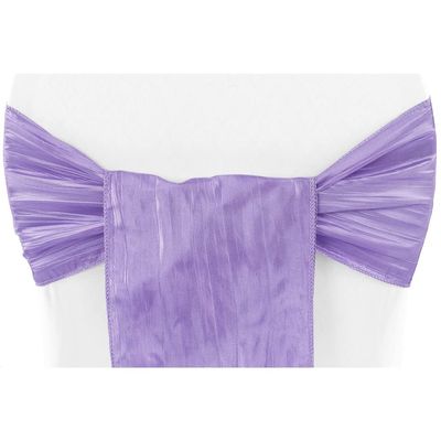 CVL 10 Pcs, Accordion Crinkle Taffeta Chair Sash - Victorian Lilac/Wisteria for Bridal Showers, Holidays, Baby Showers, Sweet 16'S