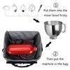 BAGLHER Heavy Duty Kitchen Mixer Cover for 6-8 Quart Stand Mixers, 2-in-1 Shoulder & Hand Carrying Case with Accessory Pockets (15x10.5x17, Grey) view 4