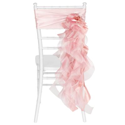 1 Pc, Curly Willow 29" Chair Sash - Dusty Rose/Mauve for Weddings, Quinceaneras, Birthday Celebrations