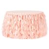 1 Pc, Curly Willow 17Ft Table Skirt - Blush/Rose Gold For Weddings, Quinceaneras, Birthday Celebrations view 1