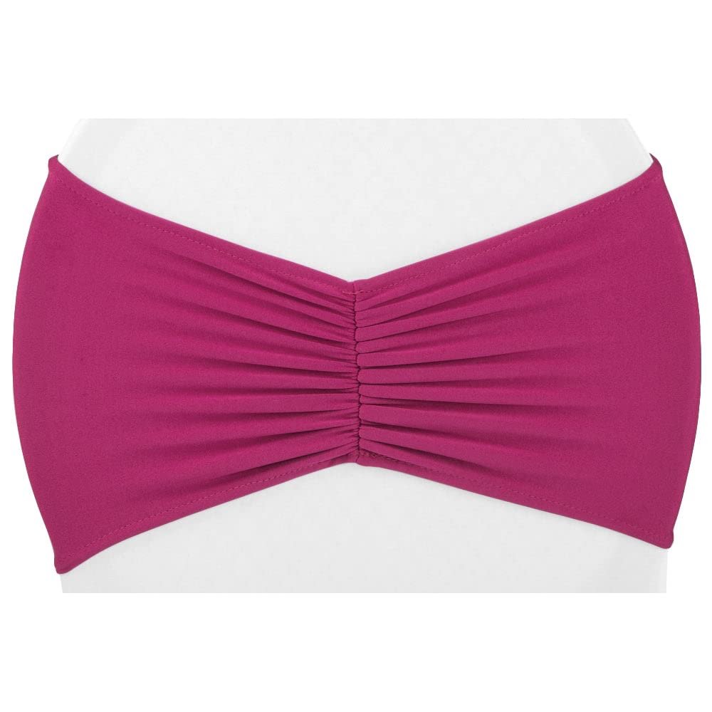 CVL 10 Pcs, 8" X 13" (Unstretched) Ruffled Spandex Chair Band - Fuchsia for Wedding Or Special Event Decor