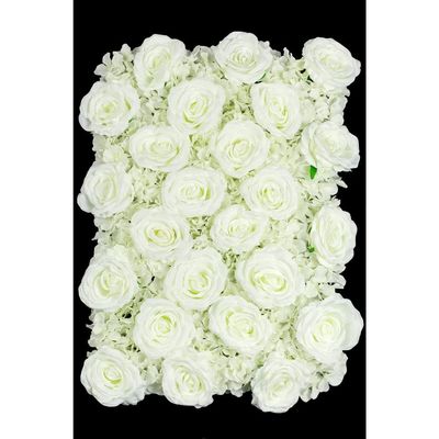 1 Pc, Silk Roses/Hydrangeas 16"X24" Flower Wall Backdrop Panel - Cream for Wedding Receptions, Bridal Showers, Baby Showers, Quinceaneras, Anniversary Parties