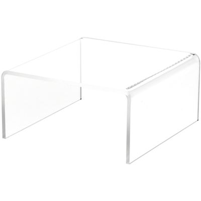 Plymor Clear Acrylic Short Square Display Riser, 3" H x 6" W x 6" D (3/16" thick) (6 Pack)