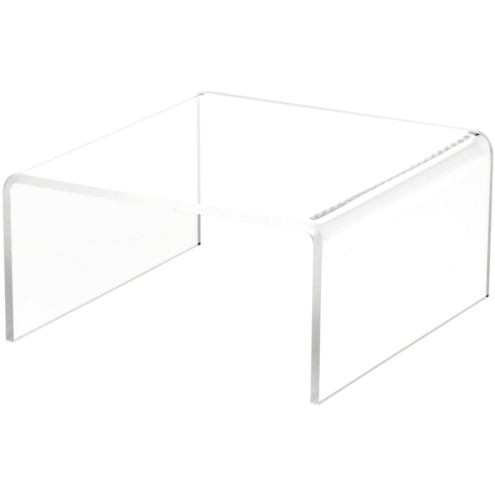 Plymor Clear Acrylic Short Square Display Riser, 3" H x 6" W x 6" D (3/16" thick) (6 Pack)