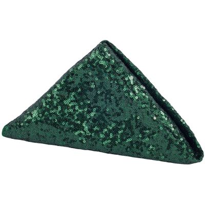 1 Pc, Glitz Sequin Napkin 20"X20" - Emerald Green for Wedding Ceremonies & Receptions, Bridal Showers, Baby Showers, Quinceaneras, Anniversary Parties, Or Special Event