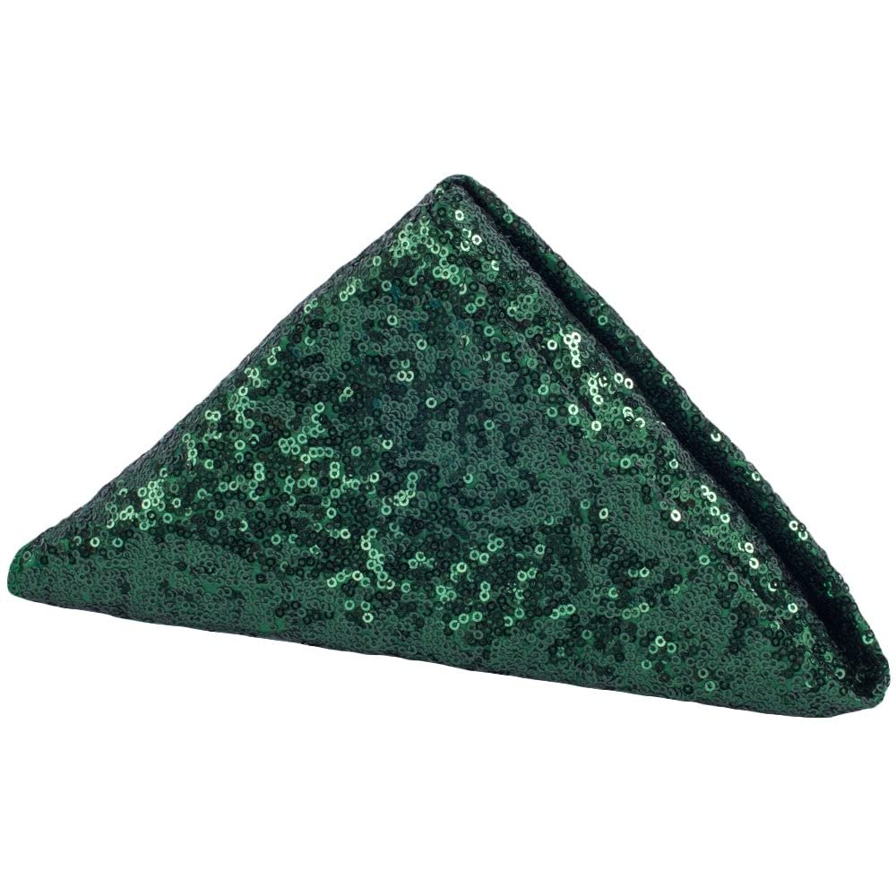 1 Pc, Glitz Sequin Napkin 20"X20" - Emerald Green for Wedding Ceremonies & Receptions, Bridal Showers, Baby Showers, Quinceaneras, Anniversary Parties, Or Special Event