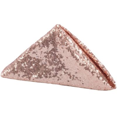 1 Pc, Glitz Sequin Napkin 20"X20" - Blush/Rose Gold for Wedding Ceremonies & Receptions, Bridal Showers, Baby Showers, Quinceaneras, Anniversary Parties, Or Special Event