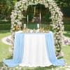 10Ft Chiffon Table Runner 5 Pieces Romantic Blue Wedding Runners 27x120 Inches Sheer Fabric for Rustic Bridal Shower Party Decoration view 2