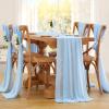10Ft Chiffon Table Runner 5 Pieces Romantic Blue Wedding Runners 27x120 Inches Sheer Fabric for Rustic Bridal Shower Party Decoration view 4