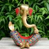Aakrati Ganesh With Decorative Work - Brass Modern Decorative Style God Ganpati Idol - Unique Gift And Home Decor Showpiece view 1