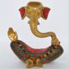 Aakrati Ganesh With Decorative Work - Brass Modern Decorative Style God Ganpati Idol - Unique Gift And Home Decor Showpiece view 3