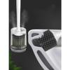 Wall Mounted Toilet Brush with Holder TPR Soft Hair Long Handle Toilet Brush Set Toilet Cleaning Brush Set White (Color : White, Size : Standing) view 3