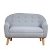 Qaba 2-Seat Kids Sofa, Toddler Sofa Couch, Linen-Like Fabric and Wooden Frame Sofa Chair for Ages 3-7, 11" High Seat, Gray view 1