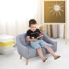 Qaba 2-Seat Kids Sofa, Toddler Sofa Couch, Linen-Like Fabric and Wooden Frame Sofa Chair for Ages 3-7, 11" High Seat, Gray view 2
