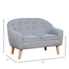 Qaba 2-Seat Kids Sofa, Toddler Sofa Couch, Linen-Like Fabric and Wooden Frame Sofa Chair for Ages 3-7, 11" High Seat, Gray view 3