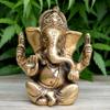 Aakrati Ganesh, Ganpati, Brass Statue Indian Hand Crafted Religious Sculpture of Ganesha 4 Inches Height view 2